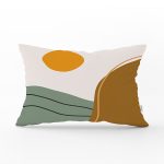 Pastel Zemin Üzerinde Güneş Desenli Dijital Baskılı Modern Dikdörtgen Yastık Kırlent Kılıfı Realhomes