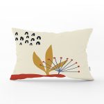 - Rh-Dik-8126-Gorsel1 - Realhomes Pastel Zemin Üzerinde Yaprak Desenli Dijital Baskılı Modern Dikdörtgen Yastık Kırlent Kılıfı Realhomes