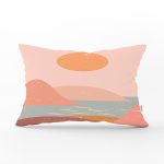 - Rh-Dik-8155-Gorsel1 - Realhomes  Pastel Zemin Üzerinde Güneş Desenli Dijital Baskılı Modern Dikdörtgen Yastık Kırlent Kılıfı Realhomes