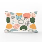 Beyaz Zeminli Geometrik Desenli Dijital Baskılı Modern Dikdörtgen Yastık Kırlent Kılıfı Realhomes