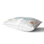 Beyaz Zemin Üzerinde Yaprak Desenli Dijital Baskılı Modern Dikdörtgen Yastık Kırlent Kılıfı Realhomes