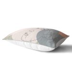 Pastel Zemin Üzerinde Onedraw Çizimli Bayan Silüeti Dikdörtgen Yastık Kırlent Kılıfı Realhomes