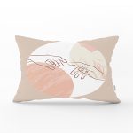 Pastel Zeminli Geometrik Desenli Dijital Baskılı Modern Dikdörtgen Yastık Kırlent Kılıfı Realhomes