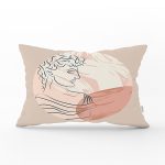 - Rh-Dik-8174-Gorsel1 - Realhomes  Pastel Zemin Üzerinde Antik Desenli Dijital Baskılı Modern Dikdörtgen Yastık Kırlent Kılıfı Realhomes