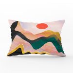 Renkli Zeminli Geometrik Desenli Dijital Baskılı Modern Dikdörtgen Yastık Kırlent Kılıfı Realhomes