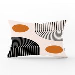 Renkli Zeminli Geometrik Desenli Dijital Baskılı Modern Dikdörtgen Yastık Kırlent Kılıfı Realhomes