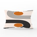 Renkli Zeminli Geometrik Desenli Dijital Baskılı Modern Dikdörtgen Yastık Kırlent Kılıfı Realhomes