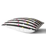 - Rh-Dik-8232-Gorsel2 - Realhomes Beyaz Zemin Üzerinde Yatay Çizgili Renkli Puantiyeli Dikdörtgen Yastık Kırlent Kılıfı Realhomes