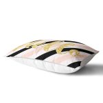 - Rh-Dik-8245-Gorsel2 - Realhomes Beyaz Zemin Üzerinde Renkli Yatay Çizgili Gold Detaylı Hello Yazılı Dikdörtgen Yastık Kılıfı Realhomes