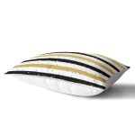 - Rh-Dik-8263-Gorsel2 - Realhomes Beyaz Zemin Üzerinde Gold Detaylı Siyah Yatay Çizgili Dikdörtgen Yastık Kırlent Kılıfı Realhomes