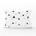 - Rh-Dik-8268-Gorsel1 - Realhomes Beyaz Zeminli Siyah Puantiye Desenli Dijital Baskılı Modern Dikdörtgen Yastık Kırlent Kılıfı Realhomes