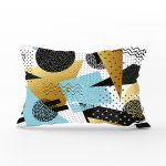 - Rh-Dik-8276-Gorsel1 - Realhomes Beyaz Zemin Üzerinde Gold Detaylı Geometrik Desenli Dikdörtgen Yastık Kırlent Kılıfı Realhomes