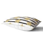 - Rh-Dik-8286-Gorsel2 - Realhomes Beyaz Zemin Üzerinde Gold Detaylı Yıldız Desenli Modern Dikdörtgen Yastık Kırlent Kılıfı Realhomes