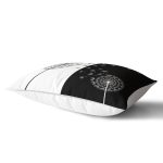 Siyah Beyaz Zeminli Çiçek Desenli Dijital Baskılı Modern Dikdörtgen Yastık Kırlent Kılıfı Realhomes