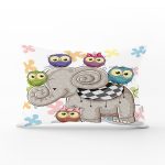 Modern Fil Desen Dijital Baskılı Dikdörtgen Yastık Kırlent Kılıfı Realhomes