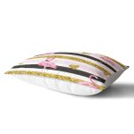 - Rh-Dik-8303-Gorsel2 - Realhomes Beyaz Zemin Üzerinde Flamingo Desenli Gold Detaylı Yatay Çizgi Dikdörtgen Kırlent Kılıfı Realhomes