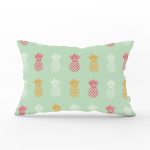 Pastel Zemin Üzerinde Ananas Desenli Dijital Baskılı Modern Dikdörtgen Yastık Kırlent Kılıfı Realhomes