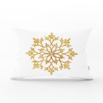 - Rh-Dik-8311-Gorsel1 - Realhomes Beyaz Zemin Üzerinde Gold Detaylı Kartanesi Desenli Dikdörtgen Yastık Kırlent Kılıfı Realhomes