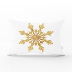 - Rh-Dik-8312-Gorsel1 - Realhomes Beyaz Zemin Üzerinde Gold Detaylı Kartanesi Desenli Dikdörtgen Yastık Kırlent Kılıfı Realhomes