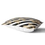 - Rh-Dik-8313-Gorsel2 - Realhomes Beyaz Zemin Üzerinde Gold Detaylı Yaprak Desenli Modern Dikdörtgen Yastık Kırlent Kılıfı Realhomes