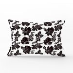 - Rh-Dik-8318-Gorsel1 - Realhomes Beyaz Zemin Üzerinde Siyah Yaprak Desenli Dikdörtgen Yastık Kırlent Kılıfı Realhomes