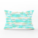 - Rh-Dik-8322-Gorsel1 - Realhomes Beyaz Zeminli Renkli Yaprak Desenli Dijital Baskılı Modern Dikdörtgen Yastık Kırlent Kılıfı Realhomes