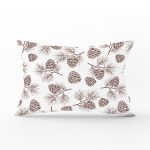 - Rh-Dik-8348-Gorsel1 - Realhomes Beyaz Zemin Üzerinde Kozalak Desenli Dijital Baskılı Modern Dikdörtgen Yastık Kırlent Kılıfı Realhomes