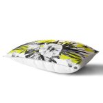 Beyaz Zemin Üzerinde Çiçek Desenli Dijital Baskılı Modern Dikdörtgen Yastık Kırlent Kılıfı Realhomes