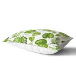 - Rh-Dik-8355-Gorsel2 - Realhomes Beyaz Zemin Üzerinde Yeşil Yaprak Desenli Dikdörtgen Yastık Kırlent Kılıfı Realhomes