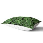 - Rh-Dik-8356-Gorsel2 - Realhomes Siyah Zemin Üzerinde Yeşil Yaprak Desenli Dikdörtgen Yastık Kırlent Kılıfı Realhomes