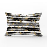 - Rh-Dik-8391-Gorsel1 - Realhomes Beyaz Zemin Üzerinde Gold Detaylı Yaprak Desenli Modern Dikdörtgen Yastık Kırlent Kılıfı Realhomes