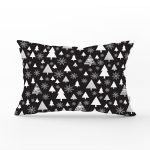 - Rh-Dik-8394-Gorsel1 - Realhomes Siyah Zemin Üzerinde Yılbaşı Desenli Dijital Baskılı Modern Dikdörtgen Yastık Kırlent Kılıfı Realhomes