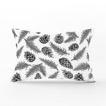 - Rh-Dik-8399-Gorsel1 - Realhomes Beyaz Zemin Üzerinde Kozalak Desenli Dijital Baskılı Modern Dikdörtgen Yastık Kırlent Kılıfı Realhomes