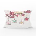 - Rh-Dik-84-Gorsel1 - Realhomes Baykuş Resimli Dijital Baskılı Dekoratif Dikdörtgen Yastık Kırlent Kılıfı Realhomes