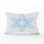 Renkli Ekose Zemin Üzerinde Kartanesi Desenli Dijital Baskılı Modern Dikdörtgen Yastık Kılıfı Realhomes