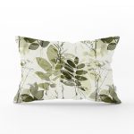 - Rh-Dik-8413-Gorsel1 - Realhomes Renkli Zemin Üzerinde Yaprak Desenli Dijital Baskılı Modern Dikdörtgen Yastık Kırlent Kılıfı Realhomes