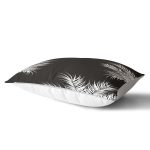 - Rh-Dik-8440-Gorsel2 - Realhomes Siyah Zemin Üzerinde Beyaz Yaprak Desenli Dikdörtgen Yastık Kırlent Kılıfı Realhomes