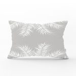 - Rh-Dik-8442-Gorsel1 - Realhomes Pastel Zeminli Beyaz Yaprak Desenli Dijital Baskılı Modern Dikdörtgen Yastık Kırlent Kılıfı Realhomes