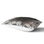 - Rh-Dik-8443-Gorsel2 - Realhomes Siyah Zemin Üzerinde Beyaz Yaprak Desenli Dikdörtgen Yastık Kırlent Kılıfı Realhomes