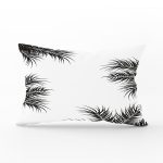 - Rh-Dik-8444-Gorsel1 - Realhomes Beyaz Zemin Üzerinde Siyah Yaprak Desenli Dikdörtgen Yastık Kırlent Kılıfı Realhomes