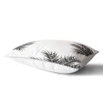 - Rh-Dik-8444-Gorsel2 - Realhomes Beyaz Zemin Üzerinde Siyah Yaprak Desenli Dikdörtgen Yastık Kırlent Kılıfı Realhomes