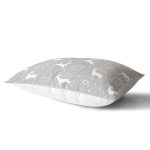 - Rh-Dik-8464-Gorsel2 - Realhomes Gri Zemin Üzerinde Geyik Desenli Dijital Baskılı Modern Dikdörtgen Yastık Kırlent Kılıfı Realhomes