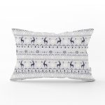 Renkli Zemin Üzerinde Kartanesi Desenli Geyik Motifli Dikdörtgen Yastık Kırlent Kılıfı Realhomes