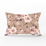 Pastel Zeminli Rengarenk Çiçek Desenli Dijital Baskılı Modern Dikdörtgen Yastık Kırlent Kılıfı Realhomes