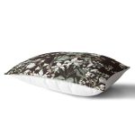 Siyah Zeminli Beyaz Çiçek Desenli Dijital Baskılı Modern Dikdörtgen Yastık Kırlent Kılıfı Realhomes