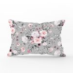 Rengarenk Zemin Üzerinde Çiçek Desenli Dijital Baskılı Modern Dikdörtgen Yastık Kırlent Kılıfı Realhomes