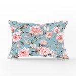 Rengarenk Zemin Üzerinde Çiçek Desenli Dijital Baskılı Modern Dikdörtgen Yastık Kırlent Kılıfı Realhomes