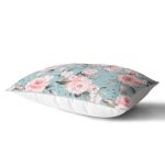 Rengarenk Zemin Üzerinde Çiçek Desenli Dijital Baskılı Modern Dikdörtgen Yastık Kırlent Kılıfı Realhomes