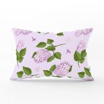 Rengarenk Zemin Üzerinde Yeşil Yapraklı Çiçek Desenli Modern Dikdörtgen Yastık Kırlent Kılıfı Realhomes