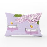 Rengarenk Zemin Üzerinde Mum Desenli Çiçek Motifli Modern Dikdörtgen Yastık Kırlent Kılıfı Realhomes